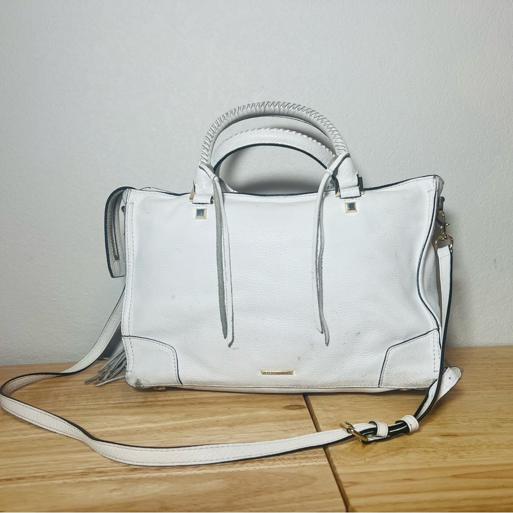 Rebecca Minkoff Regan Leather Satchel Ivory Authentic Women’s Handbags